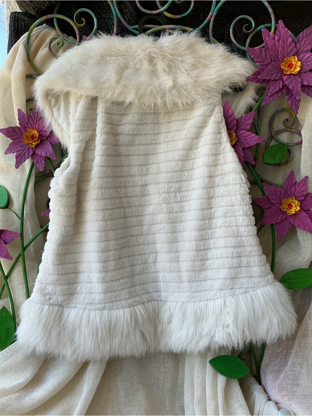Women’s White Faux Fur (mink)Vest- Elegant Winter Style